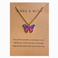 Simple Fashion Retro Multicolor Butterfly Necklace sku image 2
