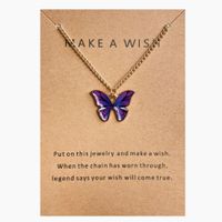 Simple Fashion Retro Multicolor Butterfly Necklace sku image 3