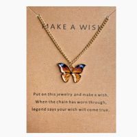 Simple Fashion Retro Multicolor Butterfly Necklace sku image 4