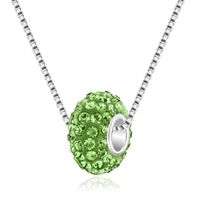 Fashion Full Rhinestone Big Hole Bead Diamond Ball Pendant Necklace sku image 2
