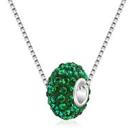Fashion Full Rhinestone Big Hole Bead Diamond Ball Pendant Necklace sku image 4