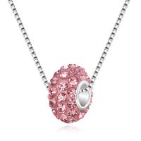 Fashion Full Rhinestone Big Hole Bead Diamond Ball Pendant Necklace sku image 5