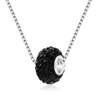 Fashion Full Rhinestone Big Hole Bead Diamond Ball Pendant Necklace sku image 7