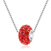 Fashion Full Rhinestone Big Hole Bead Diamond Ball Pendant Necklace sku image 9