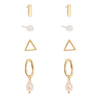 Simple Geometric Stud Earrings Set sku image 1