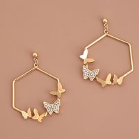 Fashion Multiple Butterflies Diamond-studded Earrings sku image 1