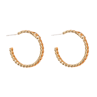 Simple Wide Chain C-shaped Hollow Earrings sku image 1