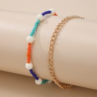 Bohemian Hit Color Rice Bead Bracelet 2 Piece Set sku image 1