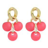 Fashion Creative Ball Pendants Acrylic Fabric Earrings main image 3