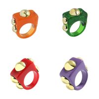 Fashion Candy Color Acrylic Inlaid Metal Beanie Ring main image 1