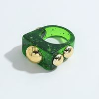Fashion Candy Color Acrylic Inlaid Metal Beanie Ring main image 4