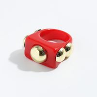 Fashion Candy Color Acrylic Inlaid Metal Beanie Ring main image 5