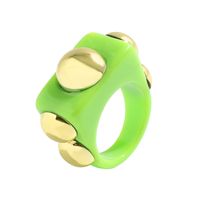 Fashion Candy Color Acrylic Inlaid Metal Beanie Ring main image 6