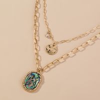 Modefarbe Abalone Muschel Perlenanhänger Mehrschichtige Halskette main image 3