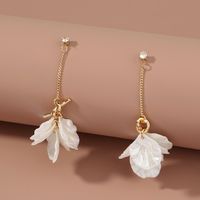 Korean Popular Knotted Colorful Pearl White Petal Earrings main image 3