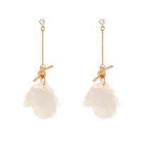 Korean Popular Knotted Colorful Pearl White Petal Earrings main image 6