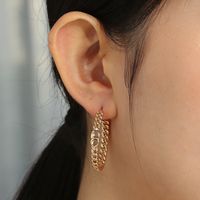 Simple Wide Chain C-shaped Hollow Earrings main image 3