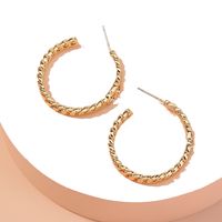 Simple Wide Chain C-shaped Hollow Earrings main image 4