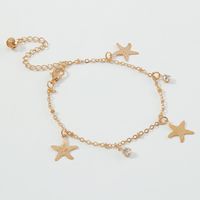 Fashion Simple Geometric Starfish Micro-inlaid Anklet main image 4