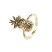 Fashion Micro-set Crystal Diamond Pineapple Grass Ring main image 2