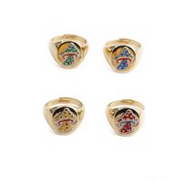 Fashion Metal Color Dripping Oil Mushroom Ring main image 2