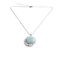 Fashion Simple Inlaid Diamond Crystal Stone Pendant Necklace main image 4