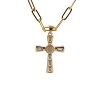 Collier Pendentif Croix Dorée Hip Hop main image 3