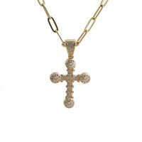 Hip Hop Golden Cross Pendant Necklace main image 4
