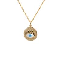Fashion Devil's Eye Heart Pendant Copper Micro-inlaid Zircon Necklace main image 3