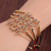 Fashion Zircon Letters Adjustable Bracelet main image 2