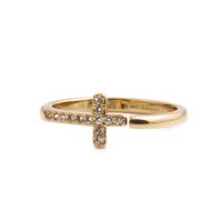 Retro Inlaid Zircon Jewelry Copper Cross Fine Diamond Ring main image 6
