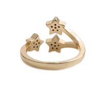 Simple Opening Copper Micro-inlaid Zircon Stars Ring main image 5