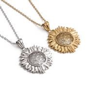 Fashion Simple Sun Flower Pendant Stainless Steel Necklace main image 1