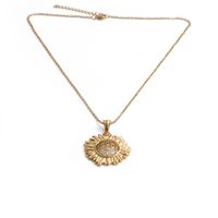 Fashion Simple Sun Flower Pendant Stainless Steel Necklace main image 6