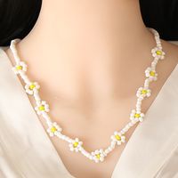 Einfache Gänseblümchen Kleine Blume Miyuki Perlenkette main image 5
