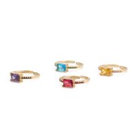 Retro Amethyst Citrine Geometric Ring main image 1