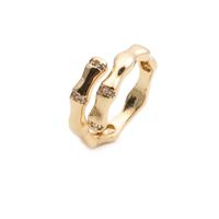 Fashion Bamboo Open Copper Zircon Ring main image 1