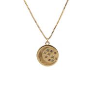 Fashion Simple Moon Star Pendant Gold Micro-inlaid Zircon Necklace main image 3
