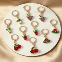Korean Style Diamond-studded Grape Fruit Earrings main image 6