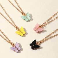 Fashion Sweet Color Acrylic Butterfly Necklace Set main image 1