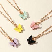 Fashion Sweet Color Acrylic Butterfly Necklace Set main image 2