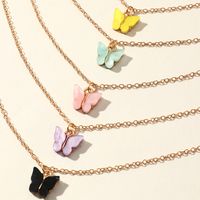 Fashion Sweet Color Acrylic Butterfly Necklace Set main image 5