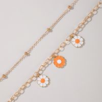 Simple Flower Small Daisy Anklet 2-piece Set main image 7