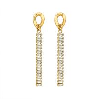Fashion Chain Full Diamond Zircon Titanium Steel 18k Gold Earrings main image 6