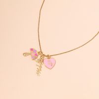 Korean Simple Fashion Mushroom Letter Pendant Necklace main image 1