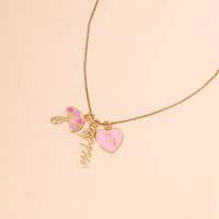 Koreanische Einfache Mode Pilz Brief Anhänger Halskette main image 1