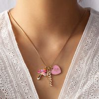 Koreanische Einfache Mode Pilz Brief Anhänger Halskette main image 4
