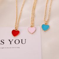 Fashion Love Double-sided Dripping Oil Necklace main image 1