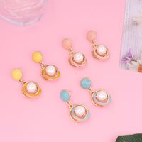 Fashion Multicolor Geometric Metal Pearl Earrings main image 1