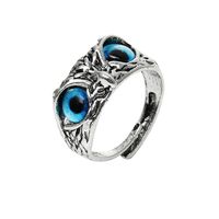 Retro Blue Eyed Owl Open Ring Wholesale main image 2